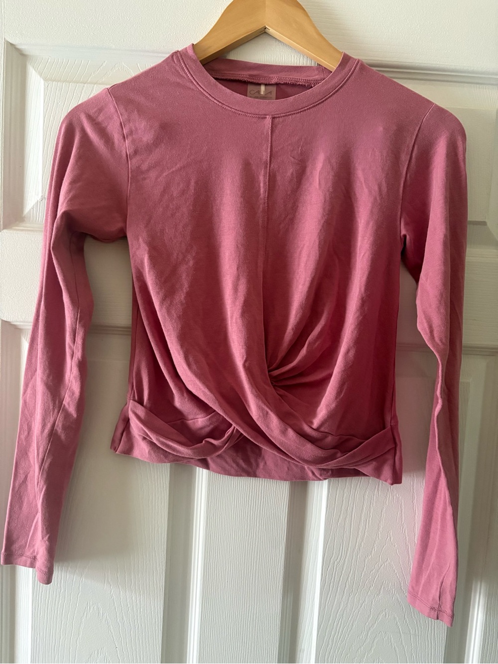 CALIA by Carrie Underwood Dusty Rose Long-Sleeve Twist-Front Top